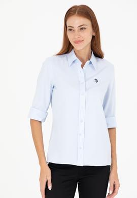 Kadın Açık Mavi Uzun Kollu Basic Gömlek - 50266361010