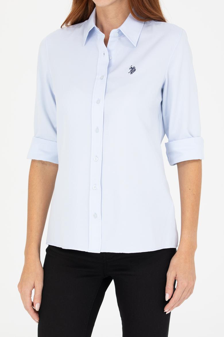 Kadın Açık Mavi Uzun Kollu Basic Gömlek - 50266361010