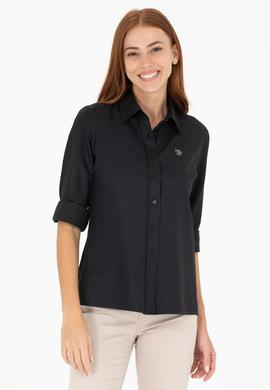 Kadın Siyah Uzun Kollu Basic Gömlek - 50266361030