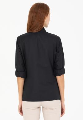 Kadın Siyah Uzun Kollu Basic Gömlek - 50266361030