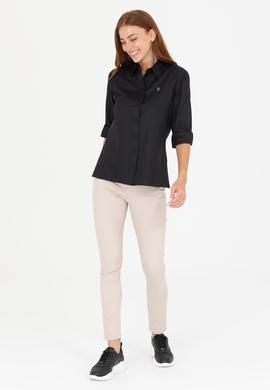 Kadın Siyah Uzun Kollu Basic Gömlek - 50266361030