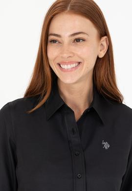 Kadın Siyah Uzun Kollu Basic Gömlek - 50266361030