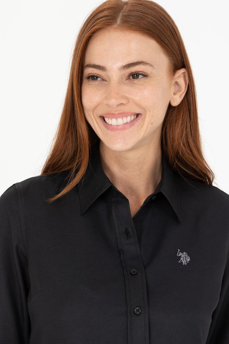 Kadın Siyah Uzun Kollu Basic Gömlek - 50266361030