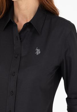 Kadın Siyah Uzun Kollu Basic Gömlek - 50266361030