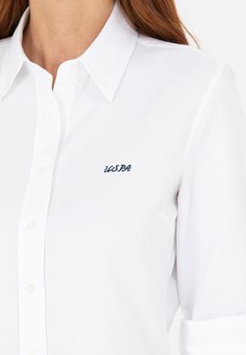 Kadın Beyaz Uzun Kollu Basic Gömlek - 50266458004