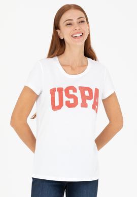 Kadın Beyaz Bisiklet Yaka Tişört - 50269557015