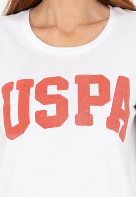 Kadın Beyaz Bisiklet Yaka Tişört - 50269557015