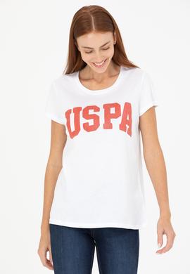 Kadın Beyaz Bisiklet Yaka Tişört - 50269557015