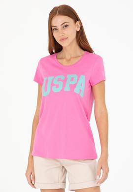 Kadın Pembe Bisiklet Yaka Tişört - 50269557054