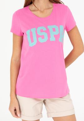 Kadın Pembe Bisiklet Yaka Tişört - 50269557054