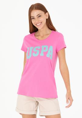 Kadın Pembe Bisiklet Yaka Tişört - 50269557054