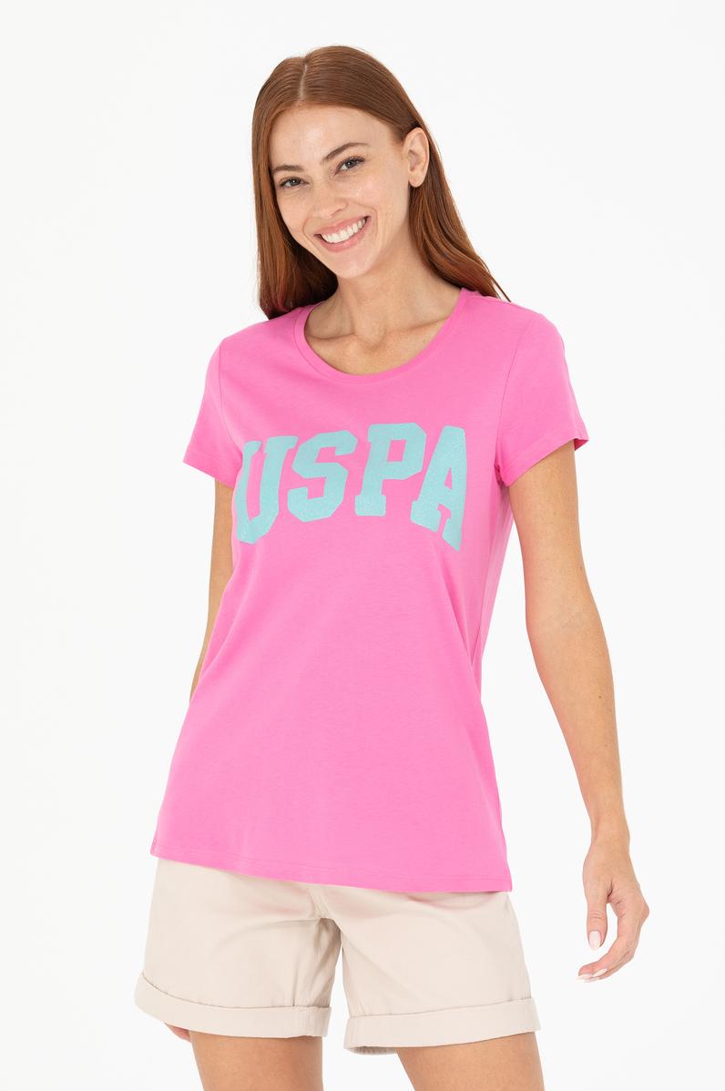 Kadın Pembe Bisiklet Yaka Tişört