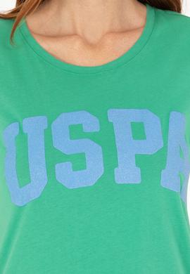 Kadın Yeşil Bisiklet Yaka Tişört - 50269557068