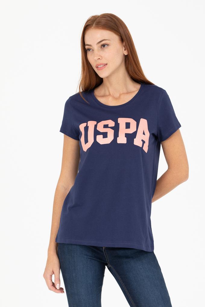 Kadın Lacivert Bisiklet Yaka Tişört