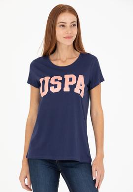 Kadın Lacivert Bisiklet Yaka Tişört - 50269557005