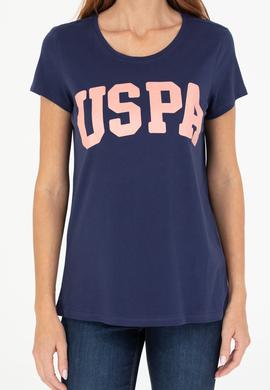 Kadın Lacivert Bisiklet Yaka Tişört - 50269557005