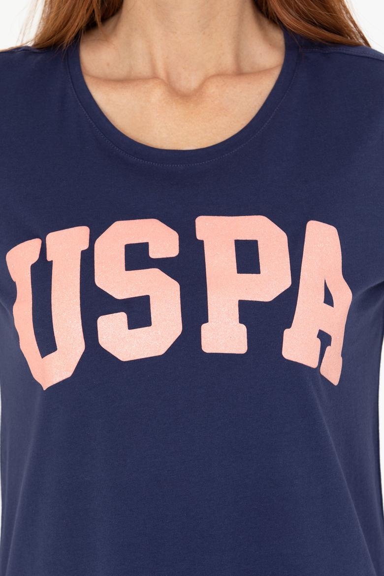 Kadın Lacivert Bisiklet Yaka Tişört - 50269557005