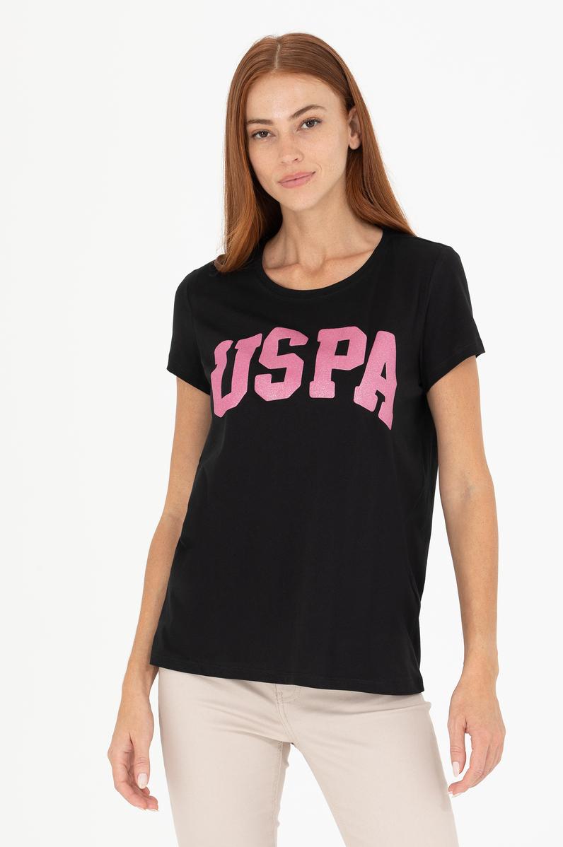 Kadın Siyah Bisiklet Yaka Tişört