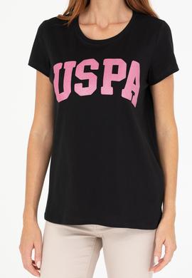 Kadın Siyah Bisiklet Yaka Tişört - 50269557020