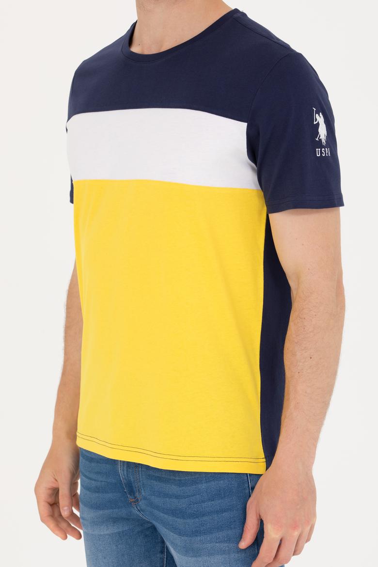 Erkek Koyu Sarı Bisiklet Yaka Tişört - 50264953018