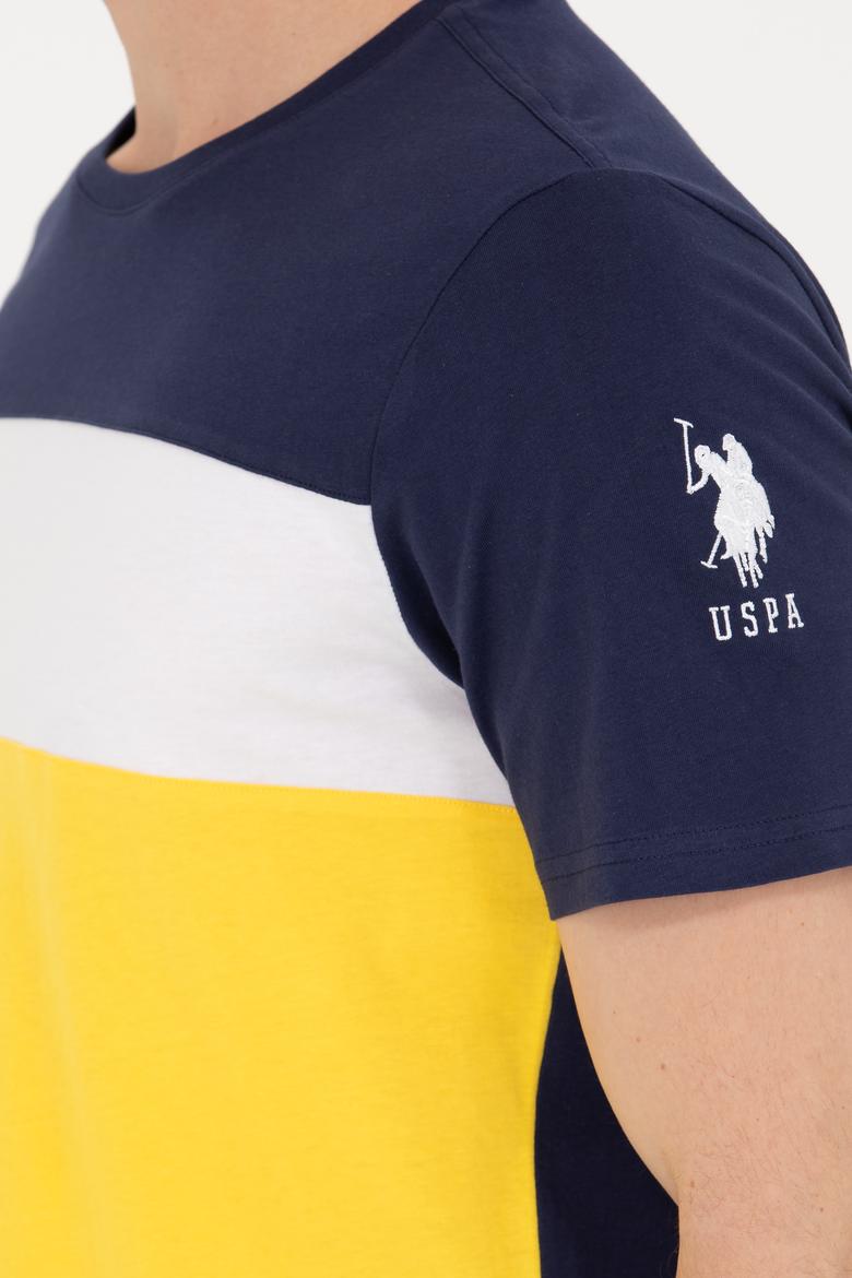 Erkek Koyu Sarı Bisiklet Yaka Tişört - 50264953018