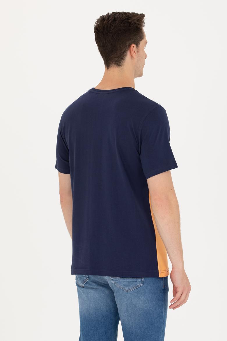 Erkek Turuncu Bisiklet Yaka Tişört - 50264953030