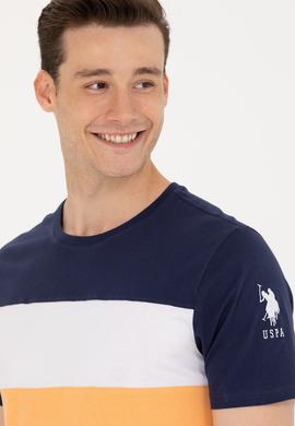 Erkek Turuncu Bisiklet Yaka Tişört - 50264953030