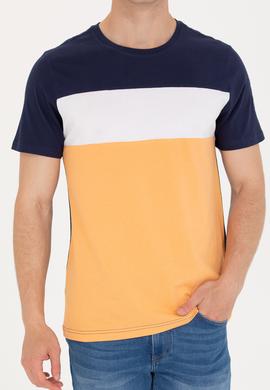 Erkek Turuncu Bisiklet Yaka Tişört - 50264953030