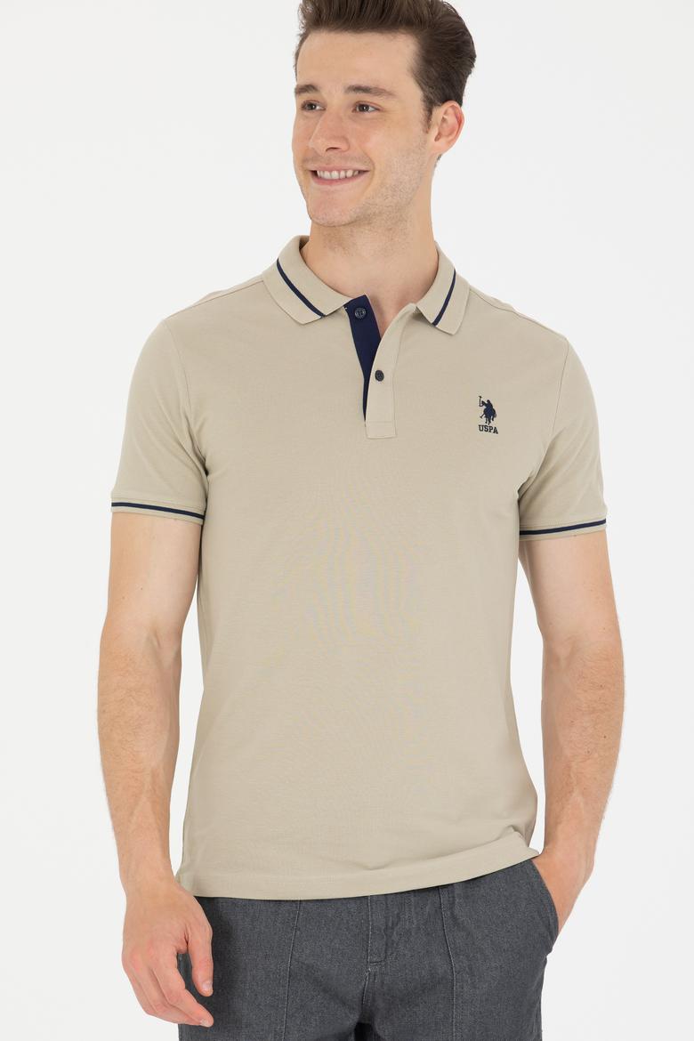 Erkek Haki Basic Polo Yaka Tişört - 50264890126
