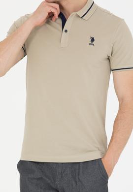 Erkek Haki Basic Polo Yaka Tişört - 50264890126