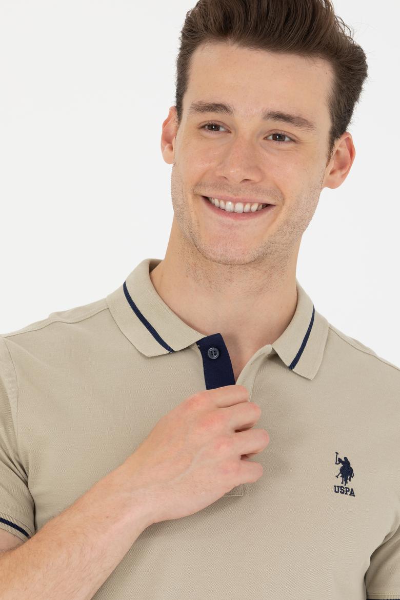 Erkek Haki Basic Polo Yaka Tişört - 50264890126