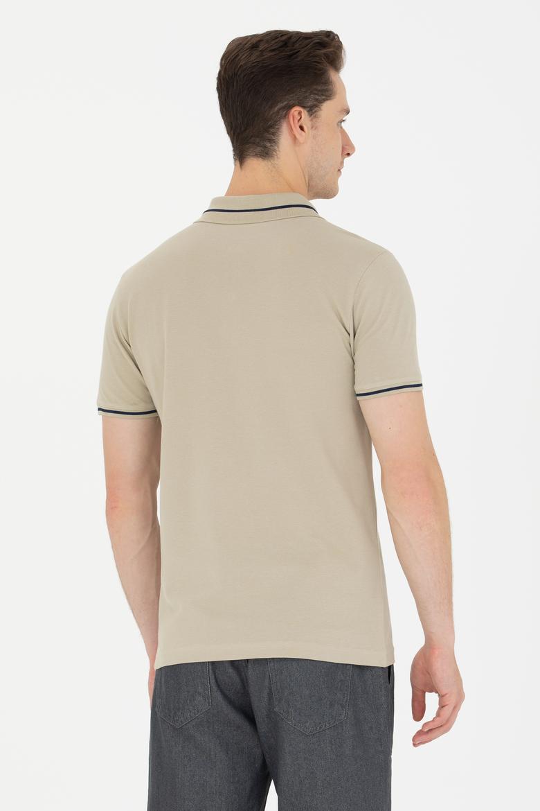 Erkek Haki Basic Polo Yaka Tişört - 50264890126