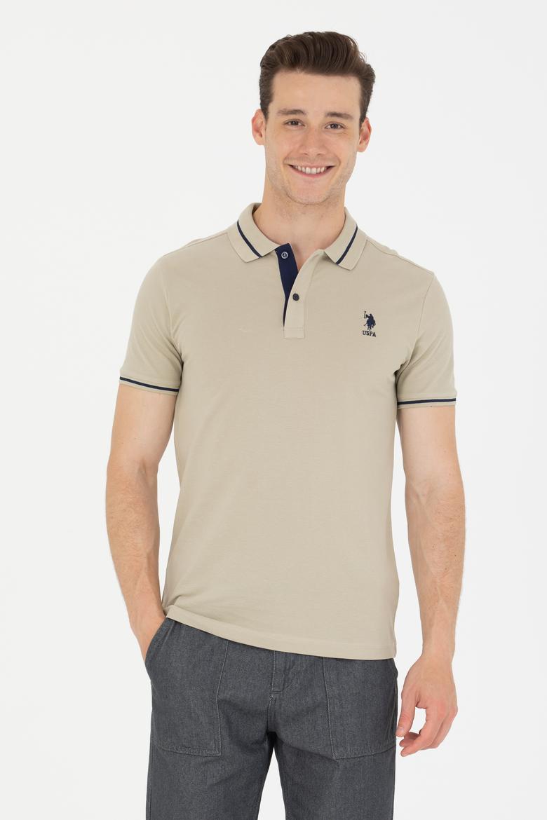 Erkek Haki Basic Polo Yaka Tişört