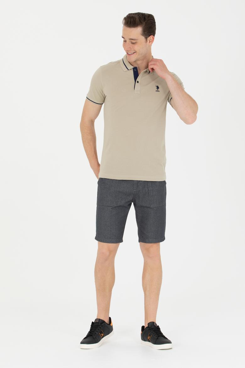 Erkek Haki Basic Polo Yaka Tişört - 50264890126