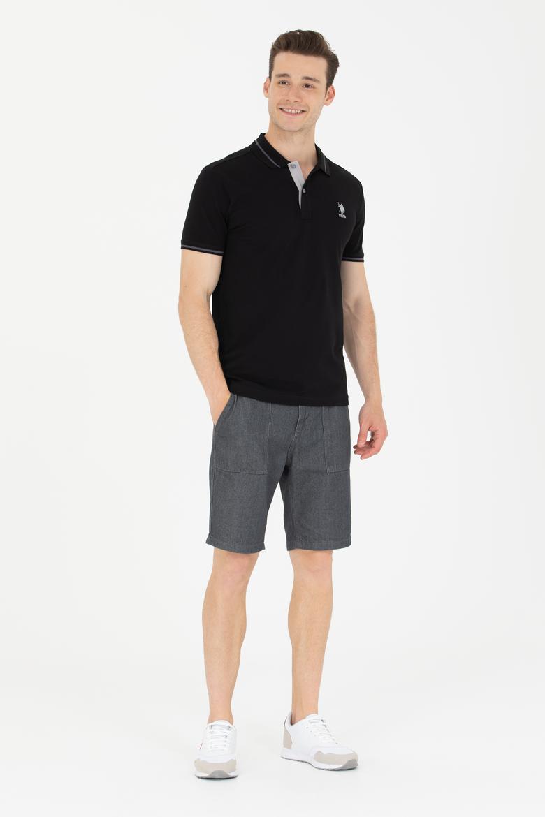 Erkek Siyah Basic Polo Yaka Tişört - 50264890071