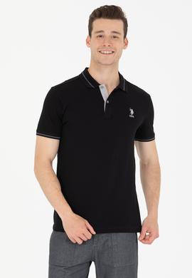 Erkek Siyah Basic Polo Yaka Tişört - 50264890071