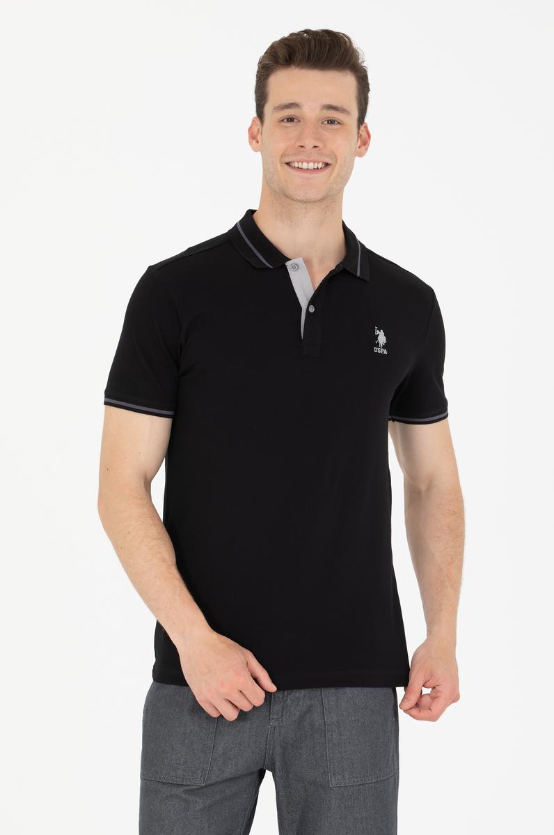 Erkek Siyah Basic Polo Yaka Tişört