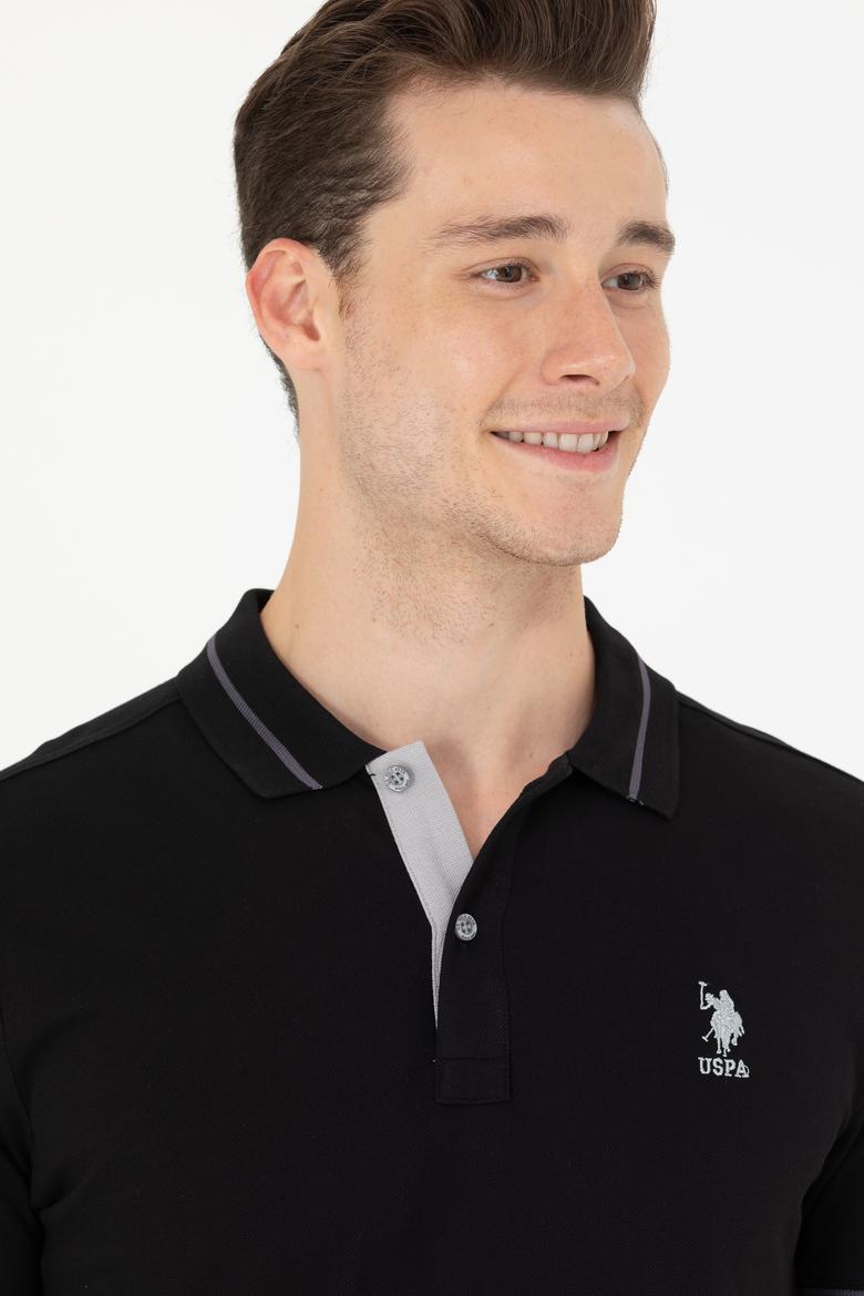 Erkek Siyah Basic Polo Yaka Tişört - 50264890071