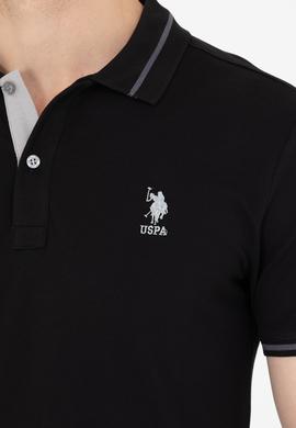 Erkek Siyah Basic Polo Yaka Tişört - 50264890071