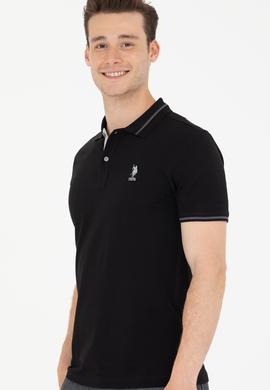 Erkek Siyah Basic Polo Yaka Tişört - 50264890071