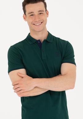 Erkek Koyu Yeşil Basic Polo Yaka Tişört - 50264890134