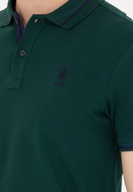 Erkek Koyu Yeşil Basic Polo Yaka Tişört - 50264890134