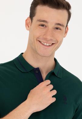 Erkek Koyu Yeşil Basic Polo Yaka Tişört - 50264890134