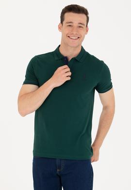 Erkek Koyu Yeşil Basic Polo Yaka Tişört - 50264890134
