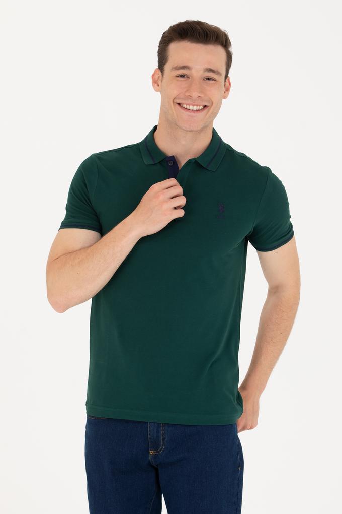 Erkek Koyu Yeşil Basic Polo Yaka Tişört