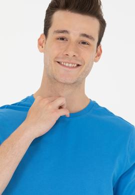 Erkek Saks Basic Bisiklet Yaka Tişört - 50264916096