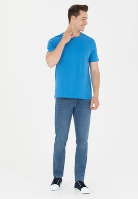 Erkek Saks Basic Bisiklet Yaka Tişört - 50264916096