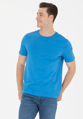 Erkek Saks Basic Bisiklet Yaka Tişört - 50264916096