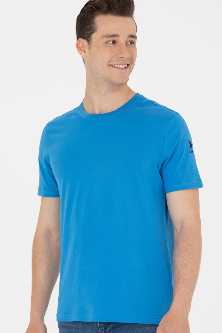 Erkek Saks Basic Bisiklet Yaka Tişört - 50264916096