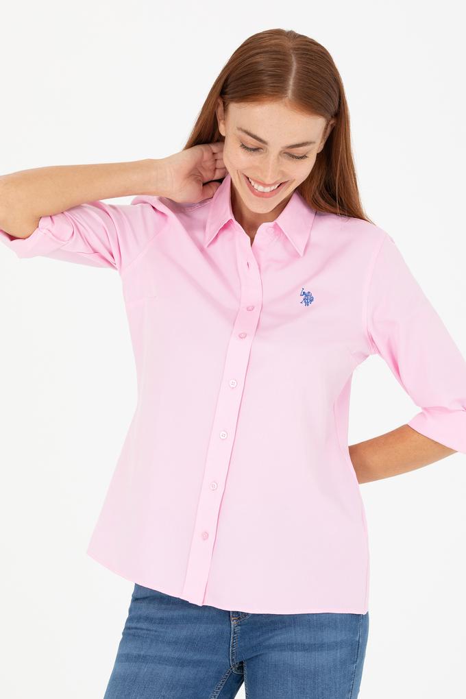 Kadın Manolya Uzun Kollu Basic Gömlek